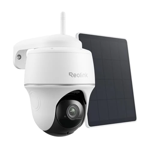 Reolink 2K 3MP Camara Vigilancia WiFi Exterior, Detección Inteligente, 360° PTZ, Sirena, Comunicación Bidireccional, Acceso Remoto Multiterminal, Alimentación Solar y Batería Recargable -Argus PT Lite