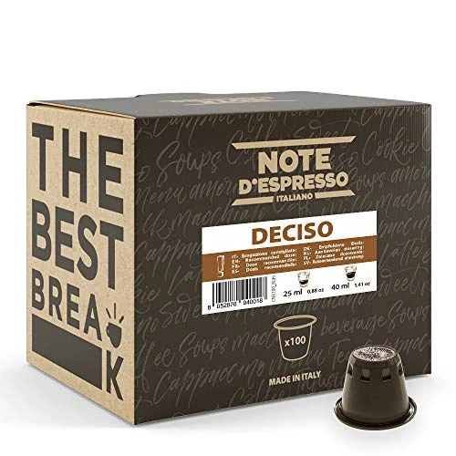 Note d'Espresso - Deciso - Cápsulas de Café - Compatibles con Cafeteras NESPRESSO* - 100 caps