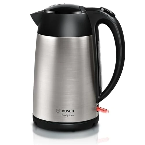 Bosch TWK3P420 electric kettle 1.7 L Black,Stainless steel 2400 W TWK3P420, 1.7 L, 2400 W, Black,Stainless steel, Stainless steel, Water level indicator, Overheat protection