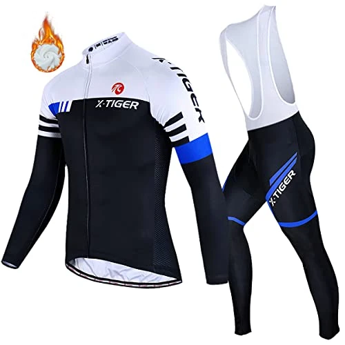 Limited offer: X-TIGER Men's Cycling Jersey Set Long Sleeve Biking Jersey with 5D Gel Padded Pants MTB Road Bike Cycling Clothing Set from 68.99 EUR to 47.76 EUR (save 31%)