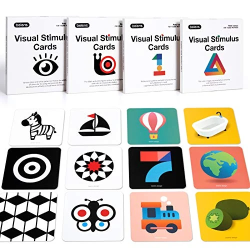 Offerta a tempo: beiens Flash Cards Giochi Neonato, Alto Contrasto Scheda Flash per Bambini, 80 PC Nero Bianco Colorato Scheda Attività di Apprendimento Visivo Età 0 3 6 12 36 Mesi,Neonati Giocattoli Regalo - 0.00% da 18.99 € a 18.99 €