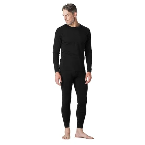 Limitiertes Angebot: LAPASA Herren 100% Merinowolle Thermounterwäsche Set, Premium Merino Wolle Unterhemd & Unterhosen, warme Thermo Funktionsunterwäsche (M31, Warm, Size M, schwarz) von 79.99 EUR auf 75.99 EUR (Spare 5%)