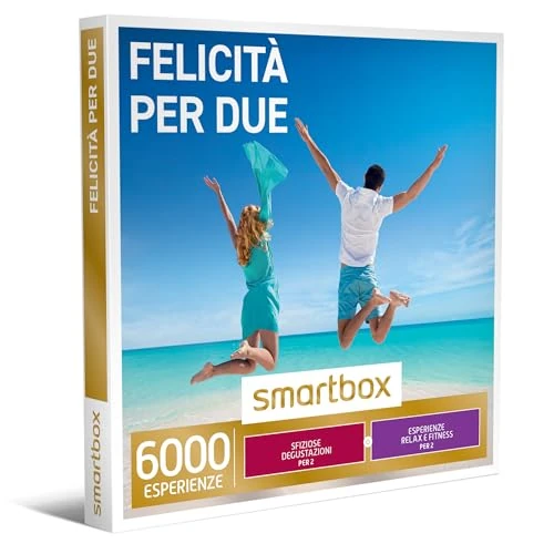 Offerta a tempo: Smartbox - Cofanetto Regalo Felicità per Due - Idea Regalo per la Coppia - Una degustazione o Una Pausa Relax o un'attività Fitness per 2 Persone - 10% da 29.90 € a 26.90 €