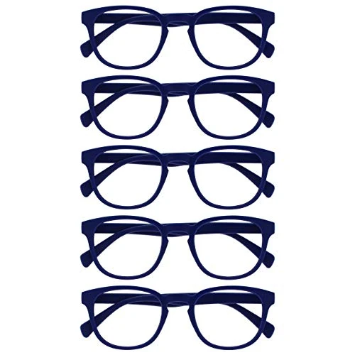 Offre limitée : OPULIZE Pop Pack 5 Rétro Rond Lisse Bleu Mat Hommes Femmes Lunettes De Lecture Charnières Ressort RRRRR2-3 +2,00 de 17.23 € à 16.72 € (3% de remise)
