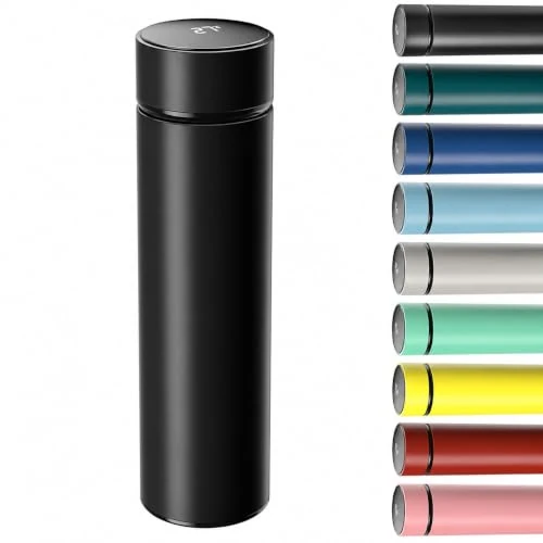 Offerta a tempo: Homealexa 500ml Thermos Bottiglia Termica di Acqua in Acciaio Inox Bottiglietta Tazza Intelligente LED Temperatura Display Touch Smart Borraccia Isolante Sottovuoto per Outdoor Palestra Scuola Ufficio - 0.00% da 26.05 € a 26.05 €