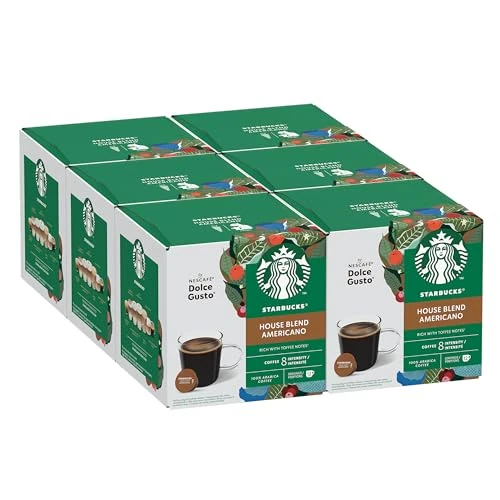 Offerta a tempo: STARBUCKS House Blend by Nescafé Dolce Gusto Caffè Americano, 6 confezioni da 12 capsule (72 capsule compatibili Nescafé Dolce Gusto) - 23% da 32.40 € a 24.99 €