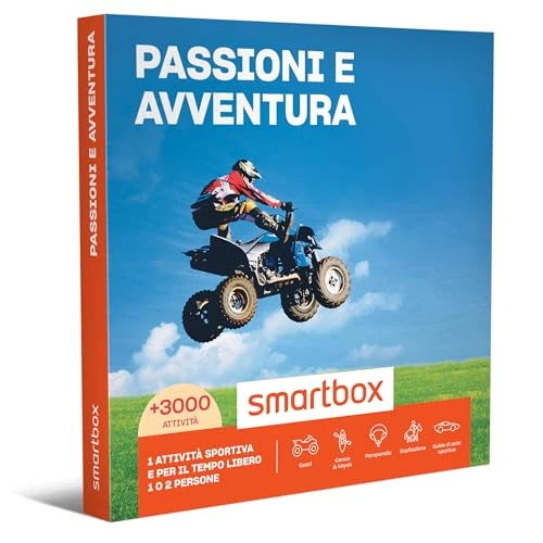 Offerta a tempo: Smartbox - Cofanetto Regalo Passioni e Avventura - Idea Regalo Originale - 1 attività Sportiva per 1 o 2 Persone - 0.00% da 49.90 € a 49.90 €