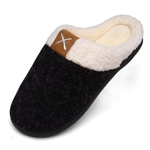 Limitiertes Angebot: Mishansha Warme Hausschuhe Herren Damen Winter Plüsch Warm Gefüttert Pantoffeln mit Weiche Sohle, 38/39 EU, Violett von 21.99 EUR auf 16.88 EUR (Spare 23%)