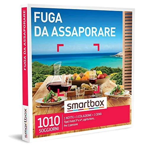 Offerta a tempo: Smartbox - Fuga da Assaporare - Cofanetto Regalo Coppia, 1 Notte con Colazione e Cena per 2 Persone, Idee Regalo Originale, Taglia unica - 0.00% da 109.90 € a 109.90 €