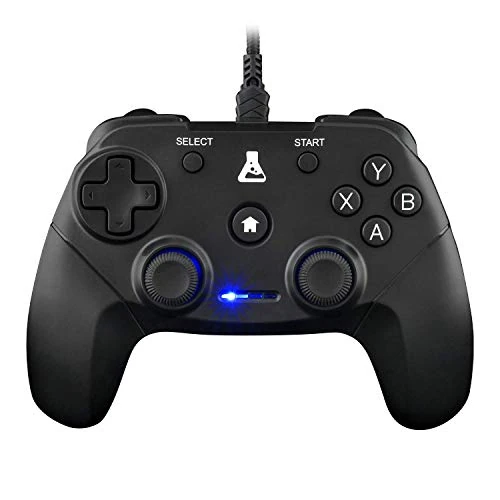 THE G-LAB K-Pad Thorium Controller di Gioco PC e Ps3 USB con Cavo - Vibrazione Integrata, Gamepad Game Controller con Cavo Elettrico - Joystick per PC Windows 10-11, Ps3, Android (Nero)