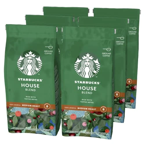 STARBUCKS House Blend Café Molido De Tostado Medio, 200g (Paquete de 6)