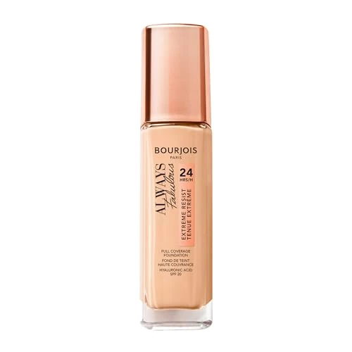 Bourjois Always Fabulous Fondotinta Coprente Liquido a Lunga Durata con SPF 20, 110 Vanille Clair
