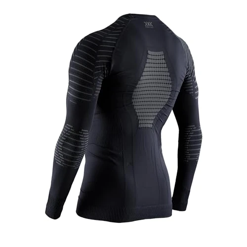X-BIONIC Invent 4.0 Shirt Round Neck Long Sleeves Men Baselayer Functional Sport T-Shirt - Black/Charcoal, M