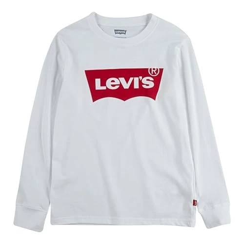 Levi's Boy's Lvb-l/S Batwing Tee 9e8646 Longsleeve T-Shirt, White, 12 Years