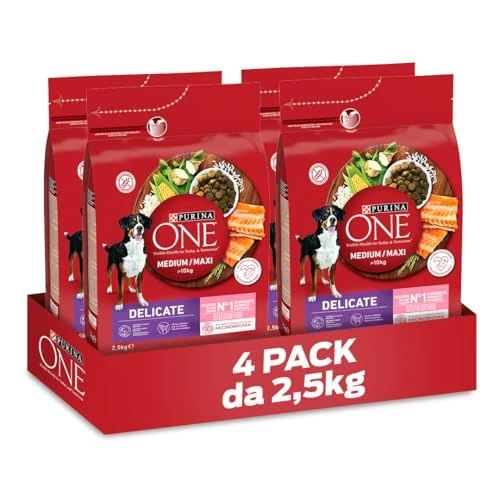 Purina One Medium/Maxi > 10kg Dog Crocquettes 4 bags of 2.5 kg each