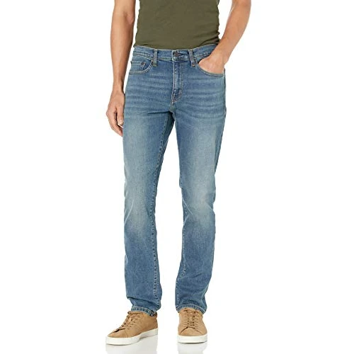 Amazon Essentials Herren Slim-Fit-Jeans - Auslauffarben, Mittelblau Vintage, 31W / 28L