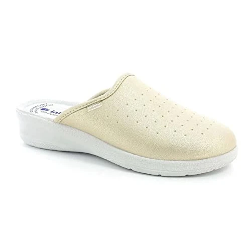 Oferta limitada: inblu Chanclas de mujer sanitarias anatómicas cómodas para casa, trabajo, hospital, dorado, 40 EU de 19.64 € a 19.64 € (ahorro 0.00%)