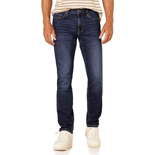Limitiertes Angebot: Amazon Essentials Herren Slim-Fit-Jeans - Auslauffarben, Dunkelblau Vintage, 42W / 30L von 15.62 EUR auf 15.18 EUR (Spare 3%)
