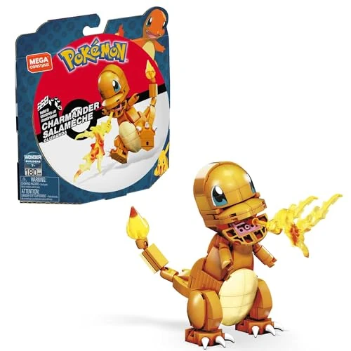 Tijdelijke aanbieding: MEGA Pokémon Charmander Bouwen en Laten zien, speelgoedbouwset, 10 cm groot, beweegbaar, 185 bouwstenen en onderdelen, voor jongens en meisjes vanaf 7 jaar, GKY96 van 26.05 EUR naar 10.16 EUR (korting 61%)