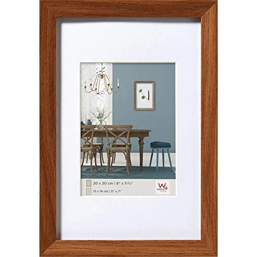 Offerta a tempo: walther design Rovere Scuro 18 x 24 cm con passe-partout, Cornice in Legno Fiorito EF824P - 17% da 15.01 € a 12.49 €