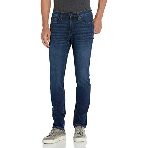 Amazon Essentials Męskie dżinsy ze stretchem Skinny-Fit, ciemnoniebieskie vintage, 34 szer. x 28 dł