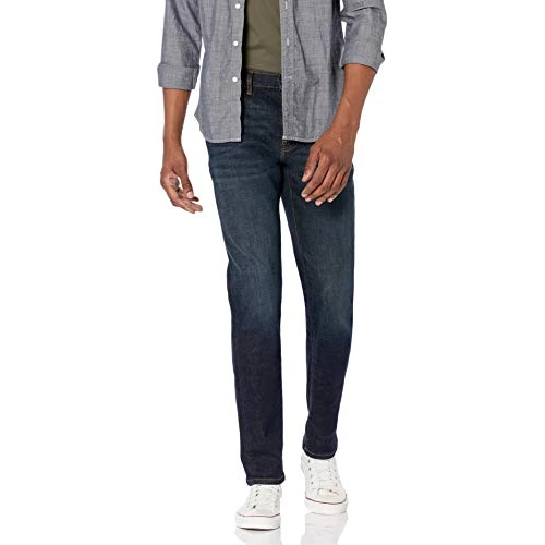 Limited-time offer: Amazon Essentials Men's Slim-Fit Jeans - Discontinued Colours, Dark Indigo, 34W / 31L from 15.64 GBP to 15.64 GBP (save 0%)