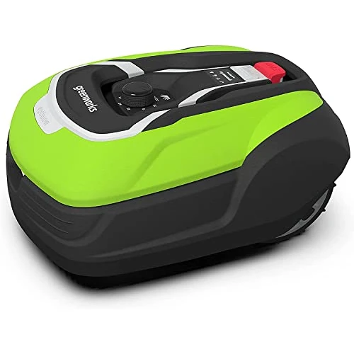 Greenworks Robot Mower Optimow 15 (Battery Mower Self-Propelled Up to 1500 sq m Smart Green Guide App Up to 35 Percent Inclination 20-60 mm Cutting Height up to 70 min Mowing Very Quiet)