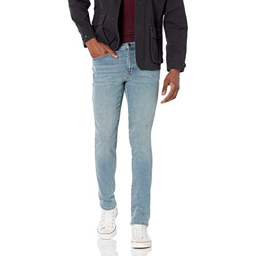 Zeitlich begrenztes Angebot: Amazon Essentials Herren Stretchjeans, Skinny-Passform - Auslauffarben, Hellblau Vintage, 38W / 32L von 21.23 € auf 21.23 € (0.00% Rabatt)