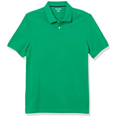 Amazon Essentials Polo de Piqué de Algodón de Ajuste Entallado Hombre, Verde, S