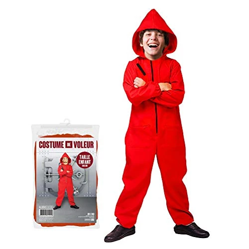 Limited-time offer: Money Heist Kids Costume (6-10 years) 140 cm | Cosplay Costume | Kids | Red Hooded Suit | Burglar/Thief Themed Costume Party | OriginalCup® from 20.99 £ to 20.99 £ (save 0.00%)