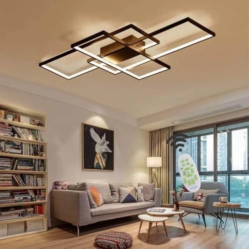 Offre limitée : Jsz Plafonnier LED Avec Télécommande,115W Luminaire Plafonnier Dimmable | 2700–6500K,plafond led moderne rectangulaire design, corrosion resistant,pour salon, chambre et cuisine,noir 140cm de 159.98 € à 159.98 € (0.00% de remise)