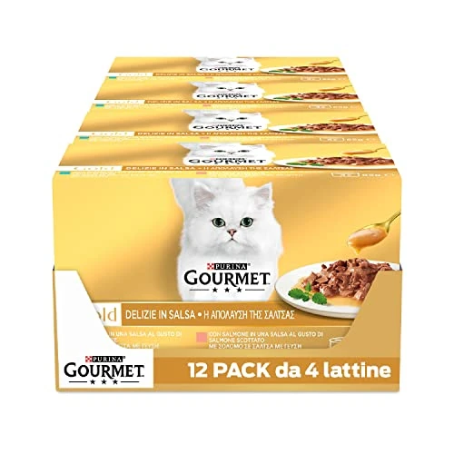 Purina Gourmet Gold Wet Cat Food, 48 Cans x 85 g Each, 12 Packs of 4 x 85 g