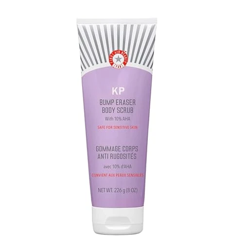First Aid Beauty KP Bump Eraser Körperpeeling, Body Scrub, Peeling gegen Pickel für den Körper, mit 10% AHA, Haut mit Keratosis Pilaris, Sensible Hautpflege, 226g