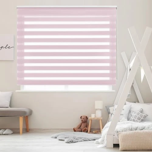 Offerta a tempo: Blindecor Lira tenda a rullo giorno e notte, colore Rosa, tenda per interni 120 x 250 cm (Larghezza x Altezza) | Dimensioni del tessuto 117 x 245 cm. Eleganti tende giorno e notte - 0.00% da 53.14 € a 53.14 €