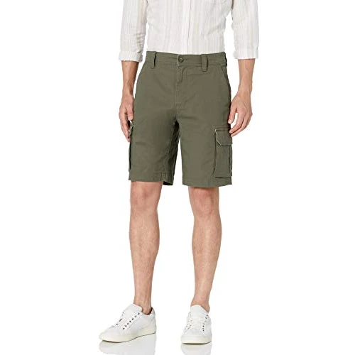 Zeitlich begrenztes Angebot: Amazon Essentials Herren 25cm Leichte Stretch-Cargoshorts aus Baumwollmischgewebe, Olivgrün, 33W von 24.80 € auf 20.90 € (16% Rabatt)