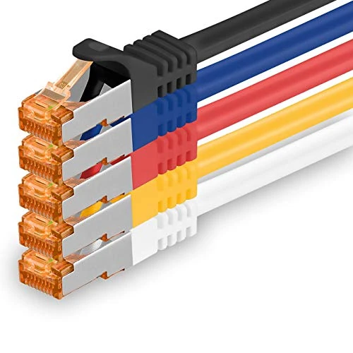 Tijdelijke aanbieding: 1aTTack.de 0,5m - Cat.7 netwerkkabel 5 kleuren 03-5 stuks Gigabit Ethernet LAN-kabel 10000 Mbit s patchkabel Cat7 kabel S FTP PIMF afscherming LSZH Cat.7 ruwe kabel Rj45 plug Cat 6a - 5 x 0,5 meter van 12.55 EUR naar 12.55 EUR (korting 0%)