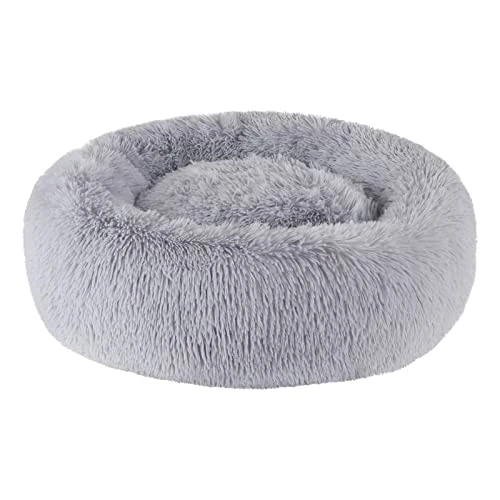 Limited offer: BVAGSS Anxiety Dog Bed, Round Plush Donut Dog Bed Cat Bed Marshmallow Fluffy Cuddler Washable Calming Puppy Bed for Small/Medium Dogs XH034 (Diameter:50 cm, Bean Paste) from 16.99 EUR to 14.44 EUR (save 15%)