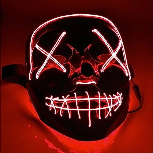 Begrenztes Angebot: TK Gruppe Timo Klingler LED Halloween Maske - wie aus Purge steuerbar, Gesicht leuchtend, für Halloween, Fasching & Karneval als Kostüm für Herren & Damen (Farbauswahl) von 10.96 EUR auf 8.44 EUR (Rabatt 23%)