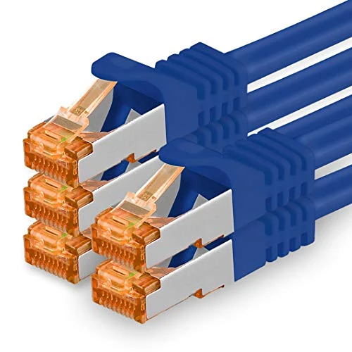 Zeitlich begrenztes Angebot: 1aTTack.de 3,0 m - Cat.7 Netzwerkkabel Blau - 5 Stück Gigabit Ethernet LAN Kabel 10000 Mbit s Patchkabel Cat7 Kabel S FTP PIMF Schirmung LSZH Cat.7 Rohkabel Rj45 Stecker Cat 6a - 5 x 3 Meter von 21.95 € auf 21.07 € (4% Rabatt)