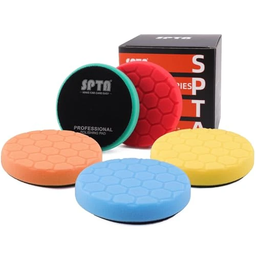 Limited-time offer: SPTA 5pcs Polishing Pad Hex Logic Polishing Sponges Saving Wax Replaceable Car Polishing Pad Foam Set For Eccentric Polishing Machine Grinder - Car Polishing Professional Set (6 inch) from 26.99 £ to 22.94 £ (save 15%)