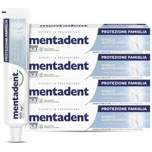 Zeitlich begrenztes Angebot: Mentadent Zahnpasta für die Familie, weiß, 4 x 75 g von 11.10 € auf 11.10 € (0.00% Rabatt)