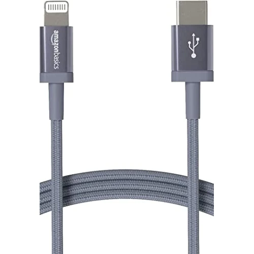 Oferta limitada: Amazon Basics Cable trenzado de nylon USB-C a Lightning, cargador certificado por MFi para iPhone 13/12/11/X/XS/XR/8, color gris oscuro, 1.8 m de 13.10 € a 13.10 € (ahorro 0.00%)