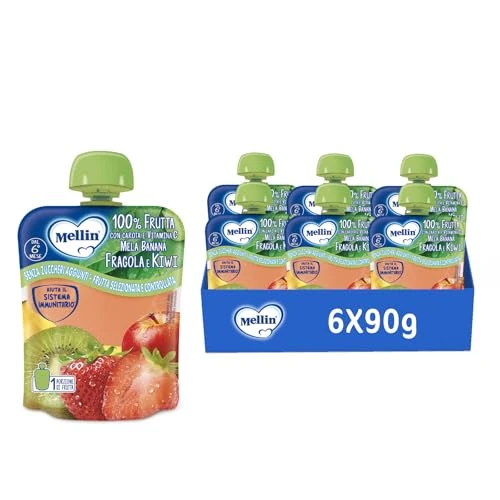 Offerta a tempo: Mellin, Pouch Merenda 100% Fragola e Kiwi con Carota e Vitamina C — 13% da 4,74 € a 4,13 €