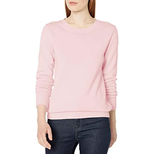 Limited-time offer: Amazon Essentials Women's 100% Cotton Crewneck Sweater (Available in Plus Size), Light Pink, L from 20.20 GBP to 19.40 GBP (save 4%)