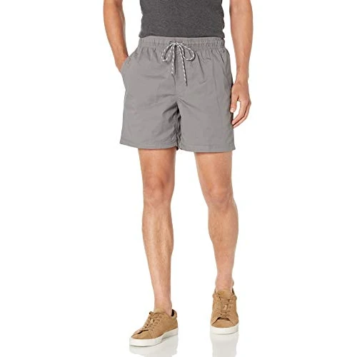Zeitlich begrenztes Angebot: Amazon Essentials Herren 13cm Shorts mit Kordelzug, Grau, M von 21.40 € auf 21.40 € (0.00% Rabatt)