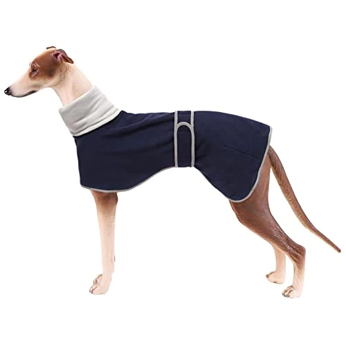 Zeitlich begrenztes Angebot: Morezi Winter Hundemantel mit reflektierender Leiste, weiches Polyester-Fleece, verstellbares Band, für Windhunde, Lurcher und Rennhunde-Blau navy-2XL von 32.99 € auf 32.99 € (0.00% Rabatt)