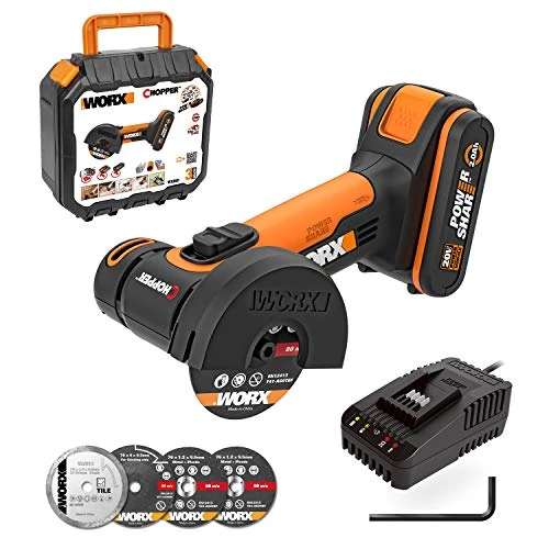 Zeitlich begrenztes Angebot: WORX 20V Akku Winkelschleifer WX801, Schleifen & Schneiden, 2Ah & Ladegerät von 137.49 € auf 137.49 € (0.00% Rabatt)