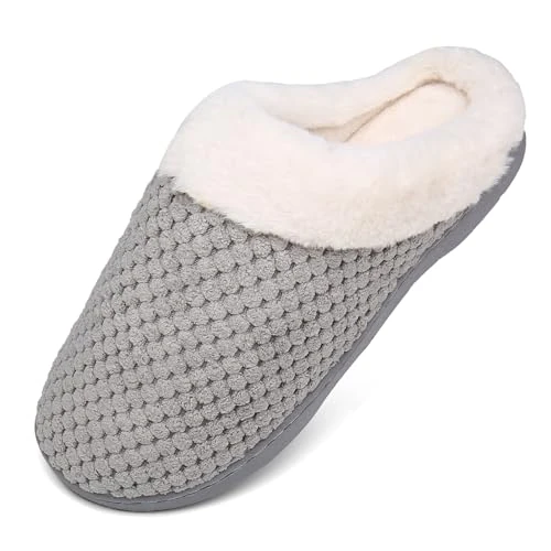 Oferta limitada: Mishansha Pantuflas Invierno Espuma Memoria Hombre Mujer, Gris, 42/43 de 22.99 € a 16.99 € (ahorro 26%)