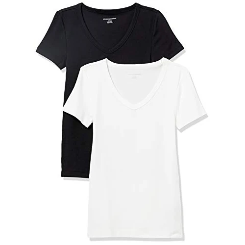 Limited offer: Amazon Essentials Womens Slim-Fit Short-Sleeve V-Neck T-Shirt from 20.00 EUR to 20.00 EUR (save 0%)