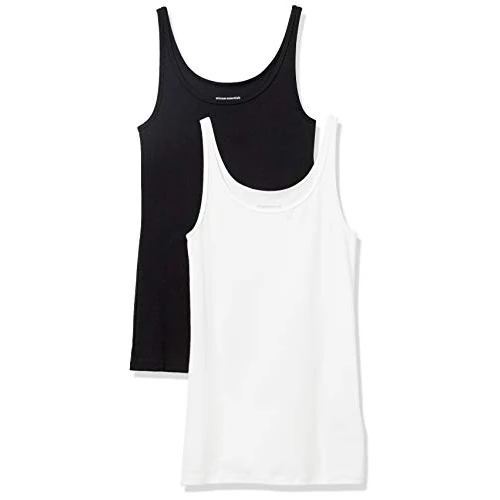 Zeitlich begrenztes Angebot: Amazon Essentials Damen Modal-Unterhemd, Basic Tank Top mit dünnen Trägern, Pack of 2, Schwarz/Weiß, XL von 14.50 € auf 14.50 € (0.00% Rabatt)